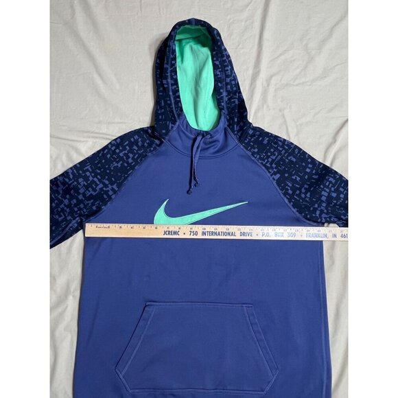 Nike Women's Medium Pullover Hoodie Hooded Sweatshirt Purple Black Green Swoosh - Picture 7 of 10